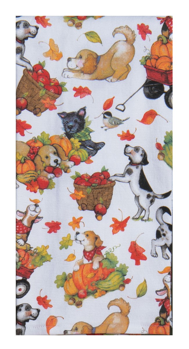 Fetching Fall Puppy Toss Dual Purpose Terry Towel