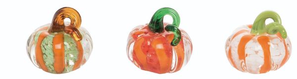 Glass Mini Fall Pumpkin Set of 3