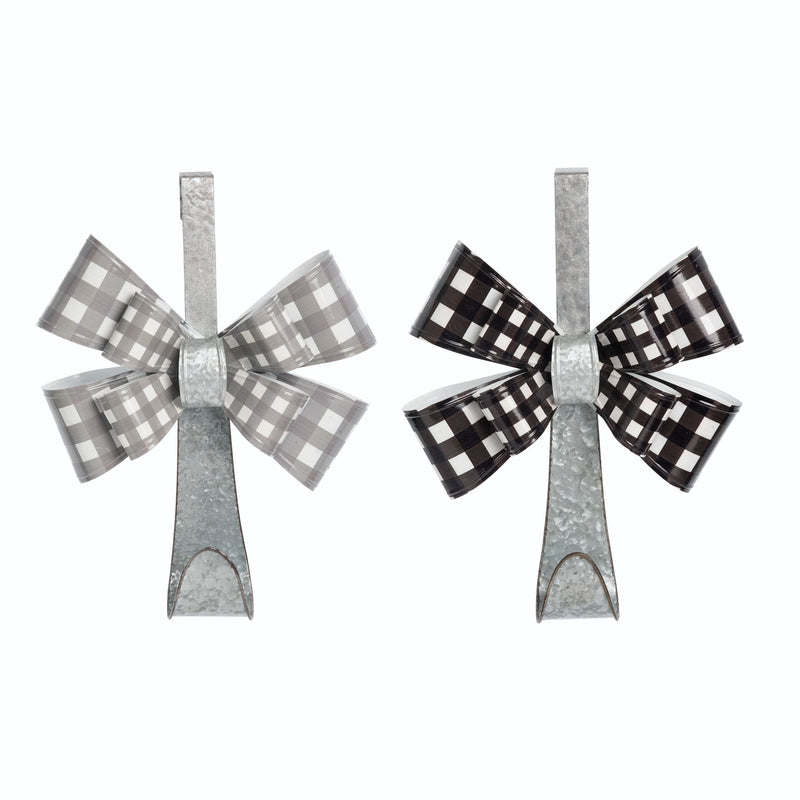 Metal Buffalo Check Wreath Holder - 2 Styles