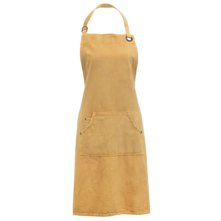 Yellow apron on a white background