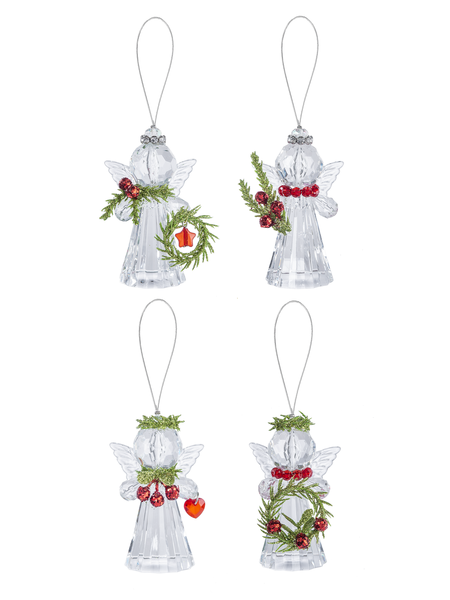 Teeny Mistletoe Angel Ornaments