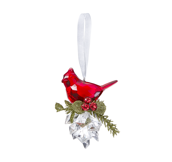 Teeny Cardinal Pinecone Ornament