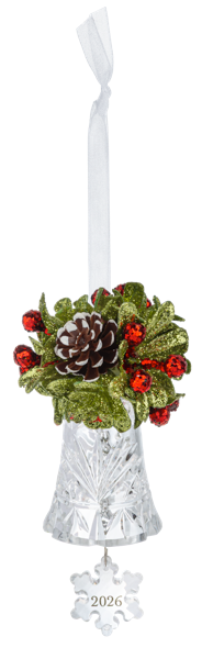 Crystal Mistletoe Bell Ornament