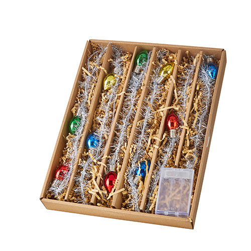 Lighted Metallic Bulb Garland