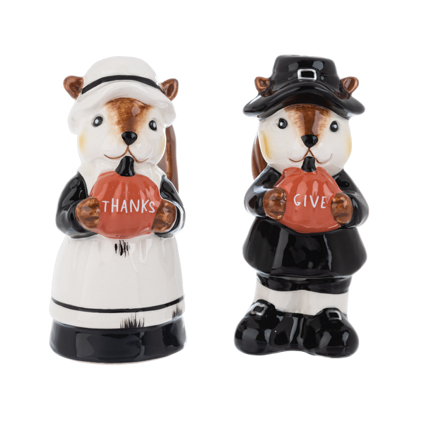 Squirrel & Pilgrim Salt & Pepper Shaker Set