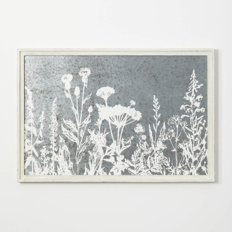 Metal White Floral Fall Decor