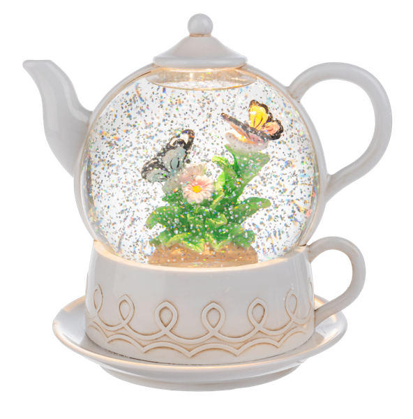 Light Up Shimmer Butterflies Teapot