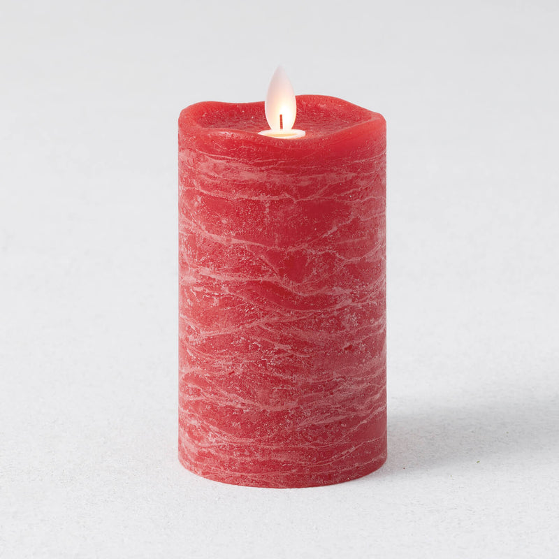 Red Frosted Pillar Candle