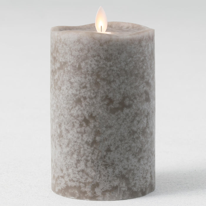 Gray Mottled LED Pillar Candle