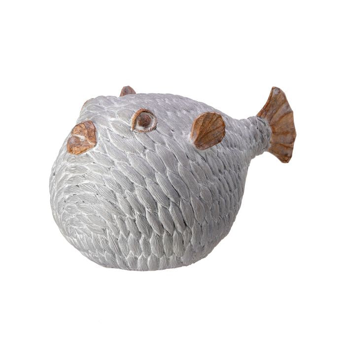 Fabric Weave Puffer Fish Figurine