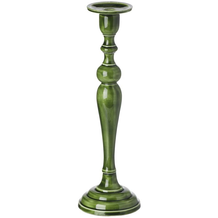 Green Enamel Candlestick Set