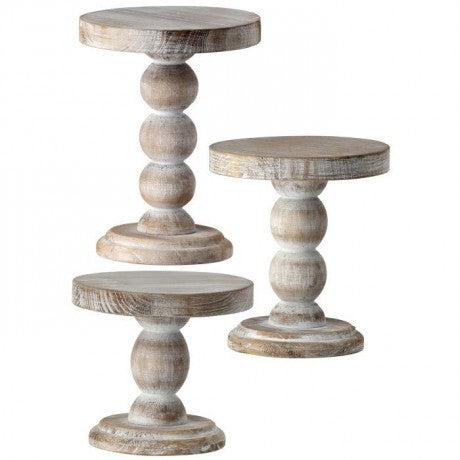 Wood Platform Pedestal Set