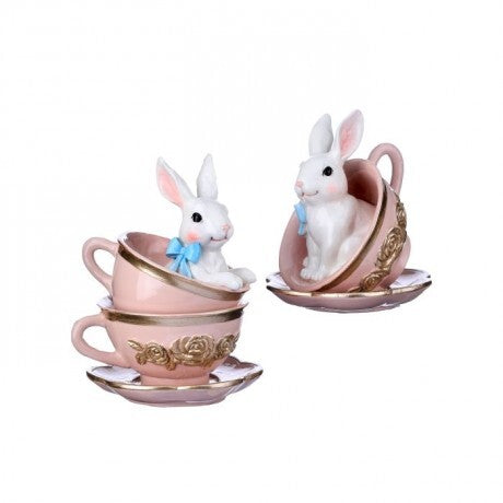 Teacup Easter Bunny Figurines