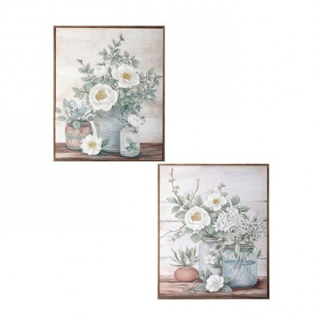 Camelia Blossom Art with Wood Frame