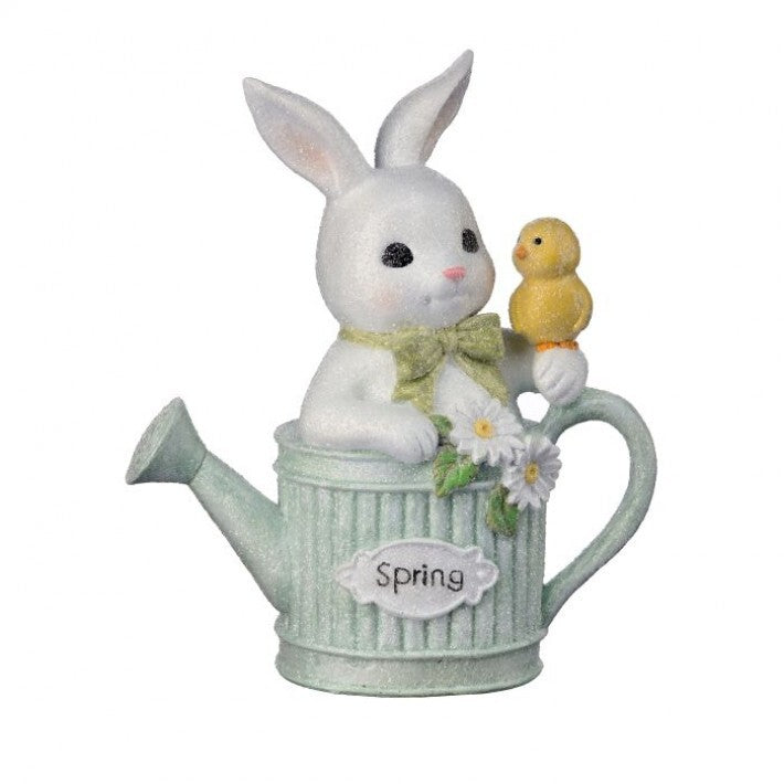 Bunny in Watering Can with Chick