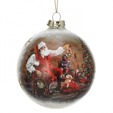 Santa with Toys Ball Ornament