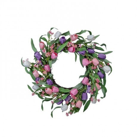 Spring  Tulip with Blossom Wreath - 22"