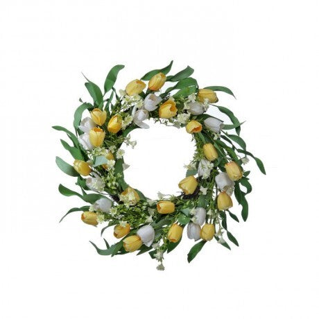 Spring  Tulip with Blossom Wreath - 22"