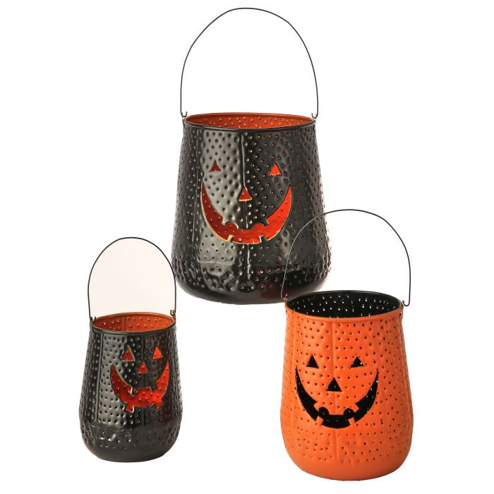 Metal Jack-o-lantern Buckets