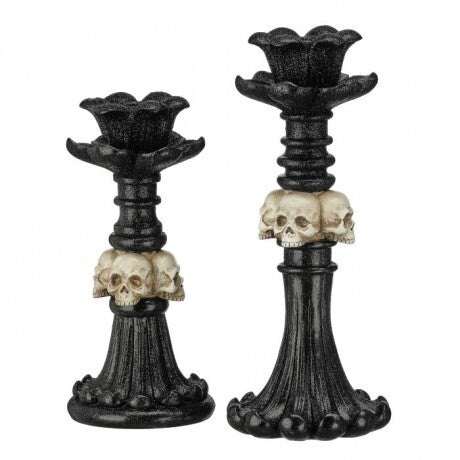 Skull Candle Holder Set