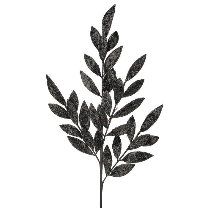 Glitter Laurel Leaf Spray