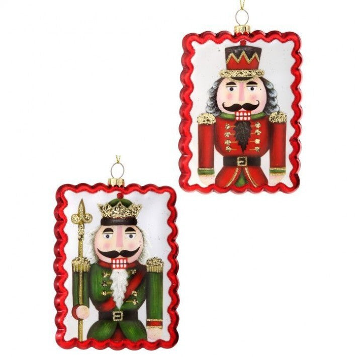 Glass Flat Nutcracker Ornaments