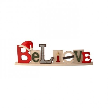 Believe with Hat Tablepiece Sign