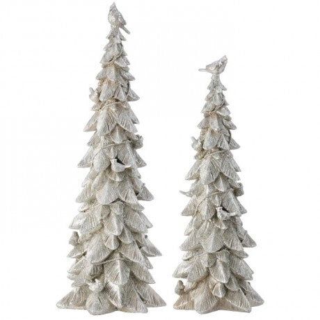 Leaf Tree W/ Cardinal Set of 2