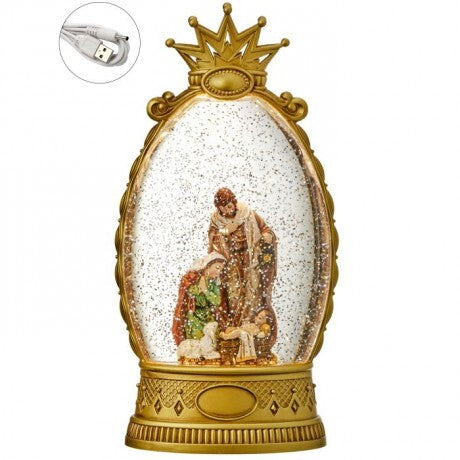 Golden Holy Family Crown Lighted Water Lantern