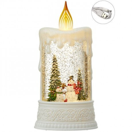 Snowman Candle Lighted Water Lantern