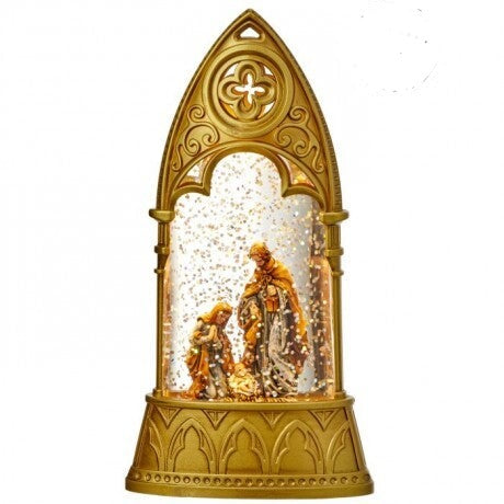 Gold Holy Family Lighted Water Lantern
