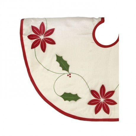 Vintage Poinsettia Tree Skirt