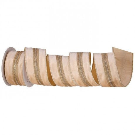 Trim Creme Velvet Taffet Back Ribbon