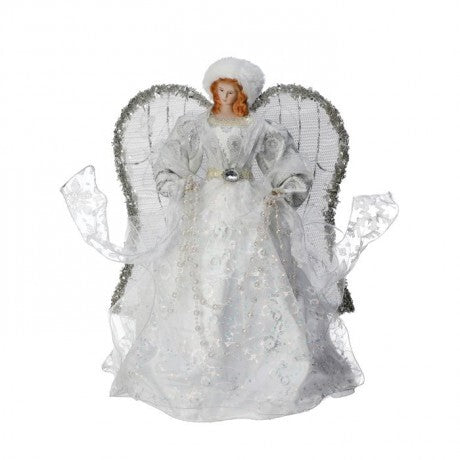 Angel With Fur Hat Tree Topper
