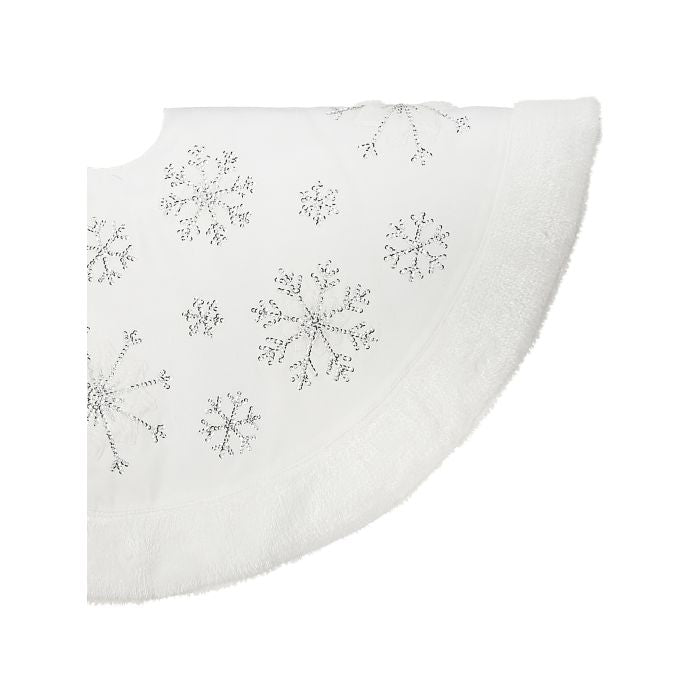 White Velvet Snowflake Tree Skirt