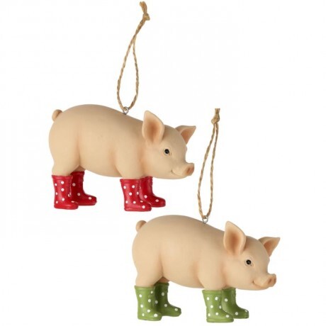 Country Pig Ornaments