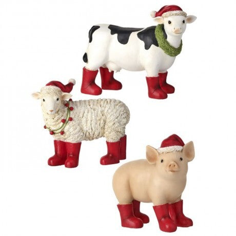 Christmas Barnyard Animal Figurines