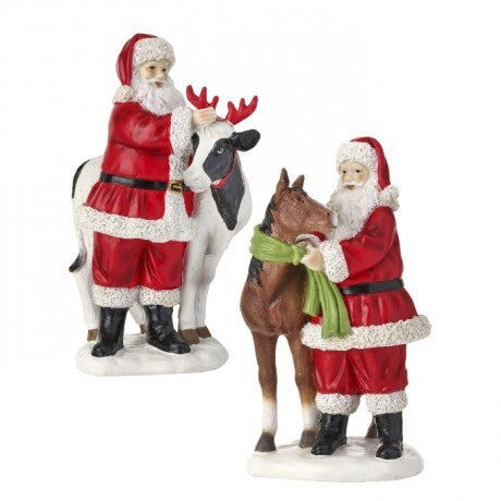 Santa with Animal Figurines