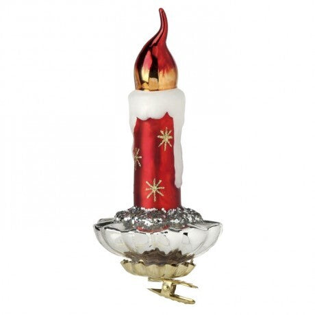 Retro Candle Ornament with Clip