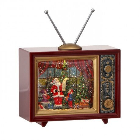 Santa TV Lighted Water Globe