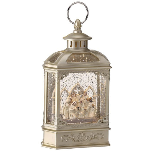 Decorative lantern with a figurine inside on a white background