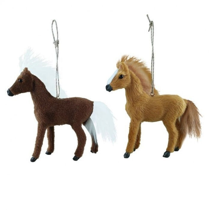 Faux Fur Horse Ornament