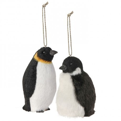 Faux Fur Penguin Ornaments