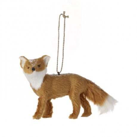 Faux Fur Winter Fox Ornament