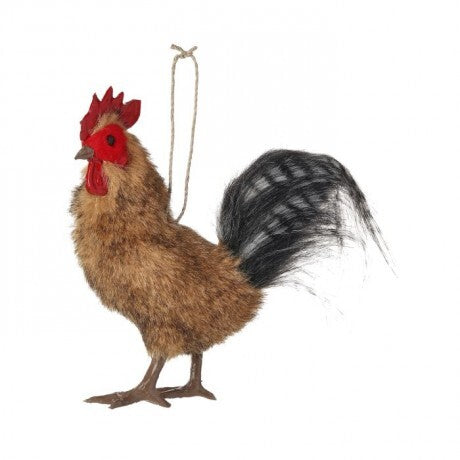 Faux Fur Rooster Ornament