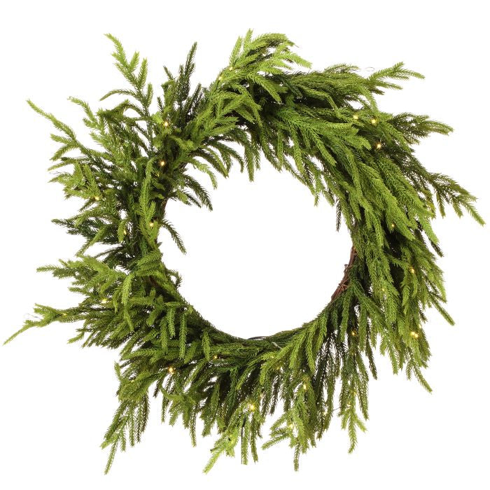 LED Norfolk Real Touch Pine Wreath - 24"