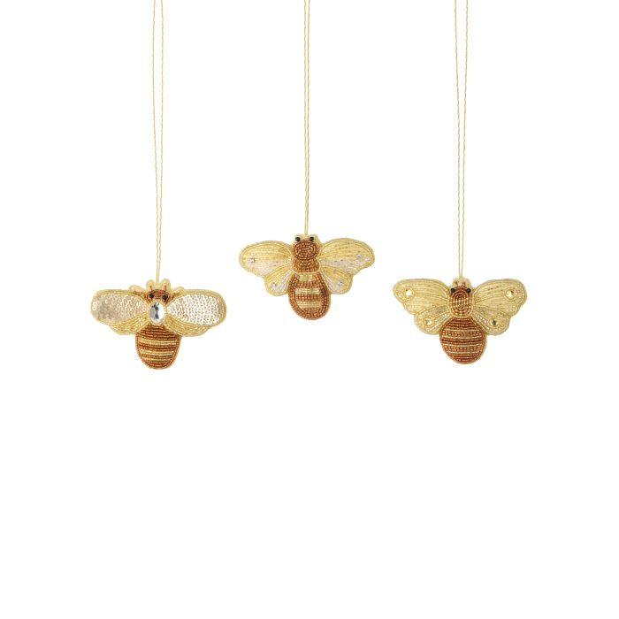 Beaded Garden Bee Ornaments