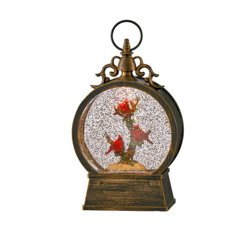 Decorative snow globe with a floral design on a white background