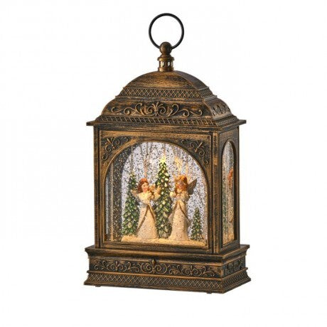 Angels with Tree Lighted Water Lantern