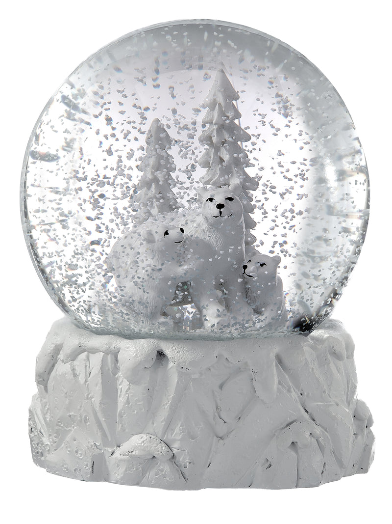Polar Bear Water Globe Music Box